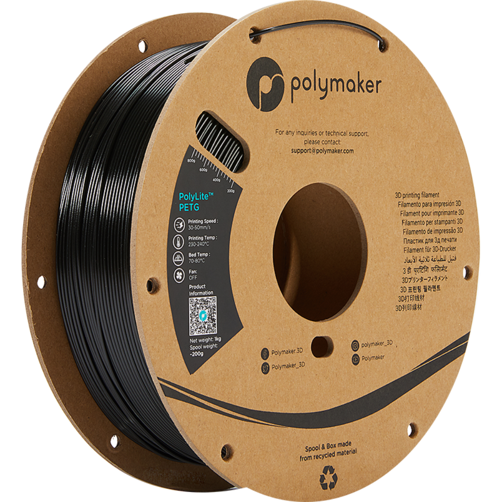 Filament PolyLite PETG 1,75mm - Noir | Dagoma